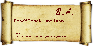 Behácsek Antigon névjegykártya
